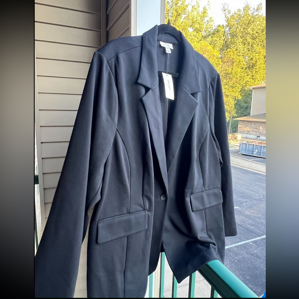 🆕🖤ON 34th Plus Size Black Ponte Blazer Jacket Women’s 4X Classic Workwear Office - Picture 5 of 17